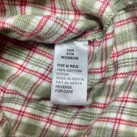 Woolrich Womens Size Medium Flannel Shirt Pink & Green Plaid w/Pockets - Picture 4 of 9